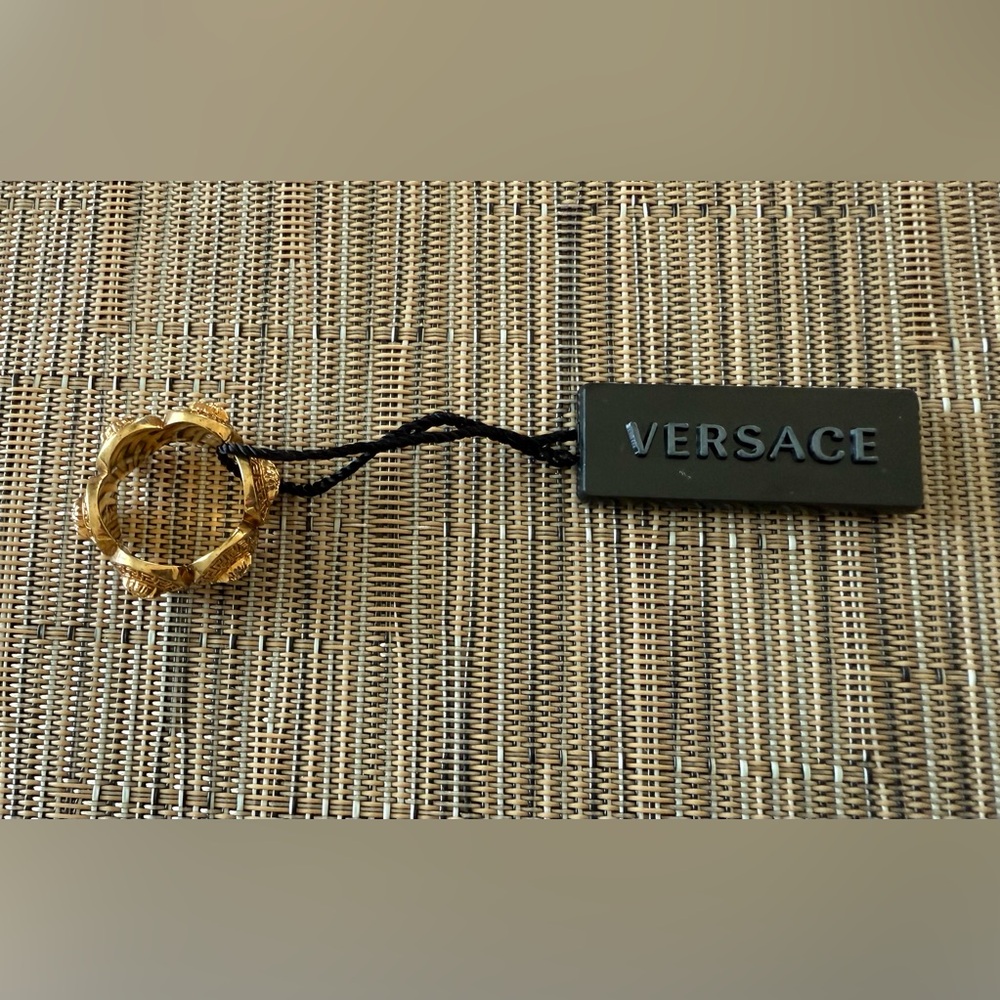 Versace gold-toned Medusa ring NWT - Picture 3 of 9